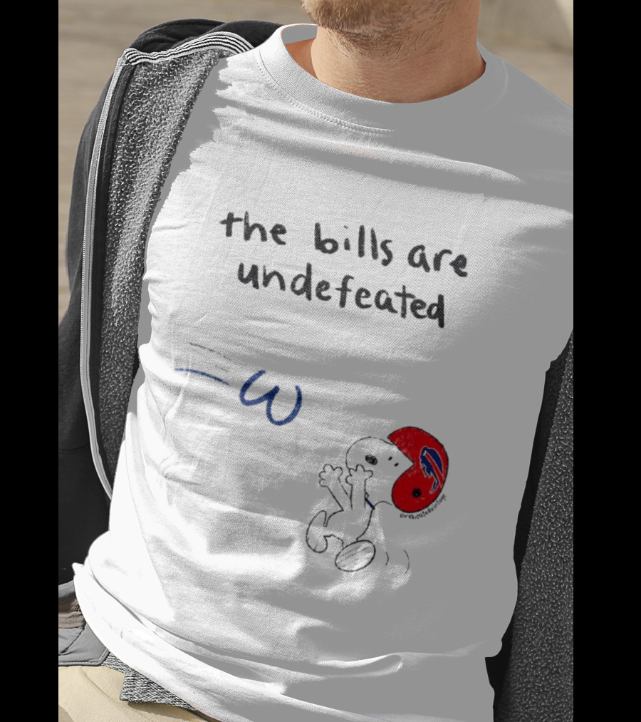 Snoopy Football Red Helmet The Bills Are Undefeated T-Shirt