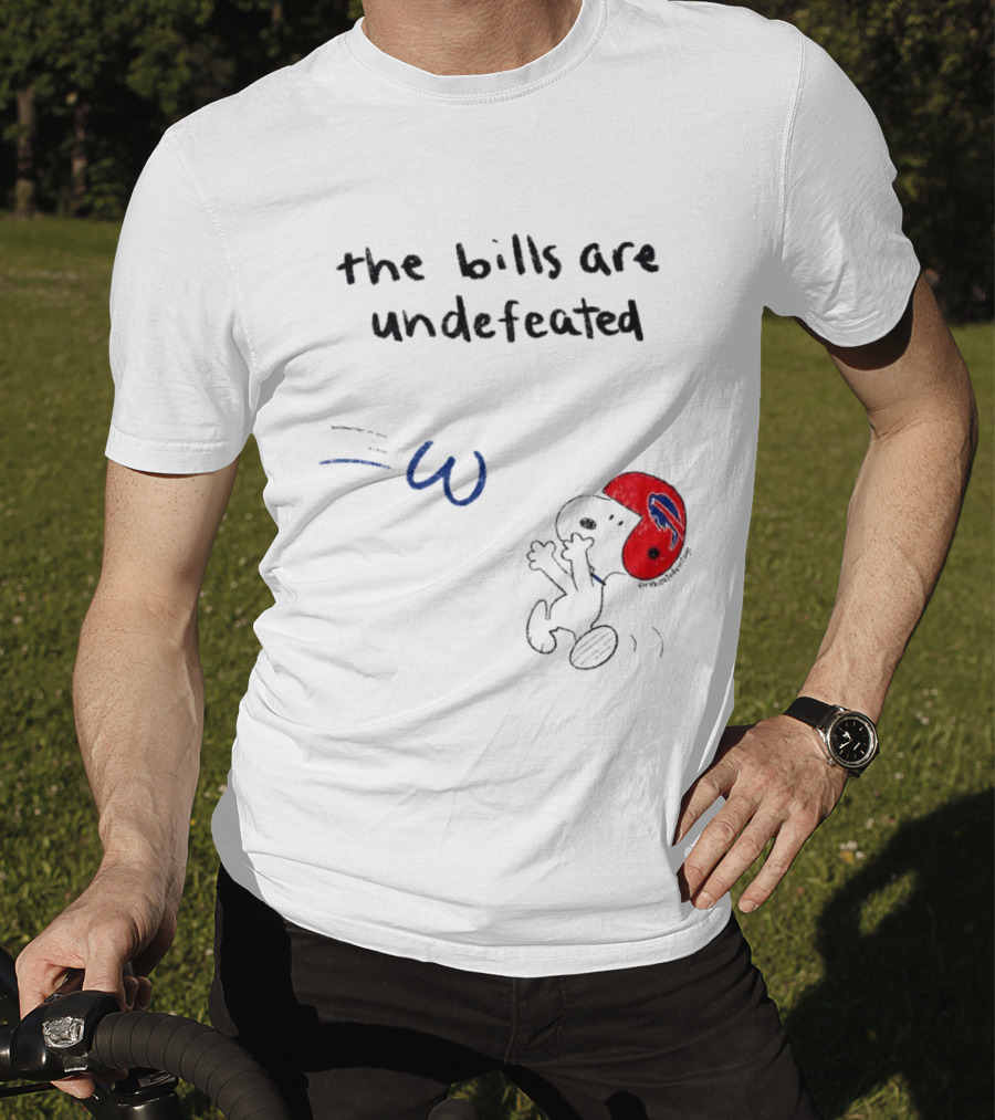 Snoopy Football Red Helmet The Bills Are Undefeated T-Shirt