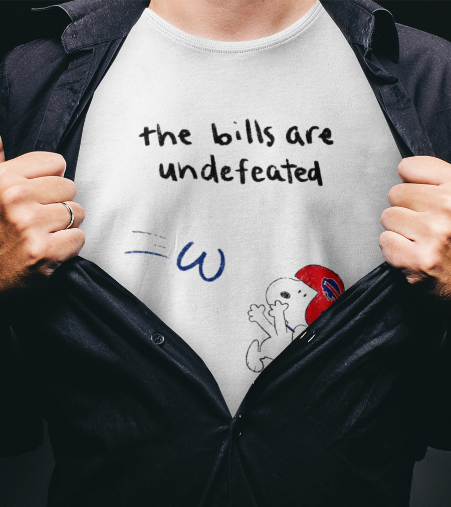 Snoopy Football Red Helmet The Bills Are Undefeated T-Shirt