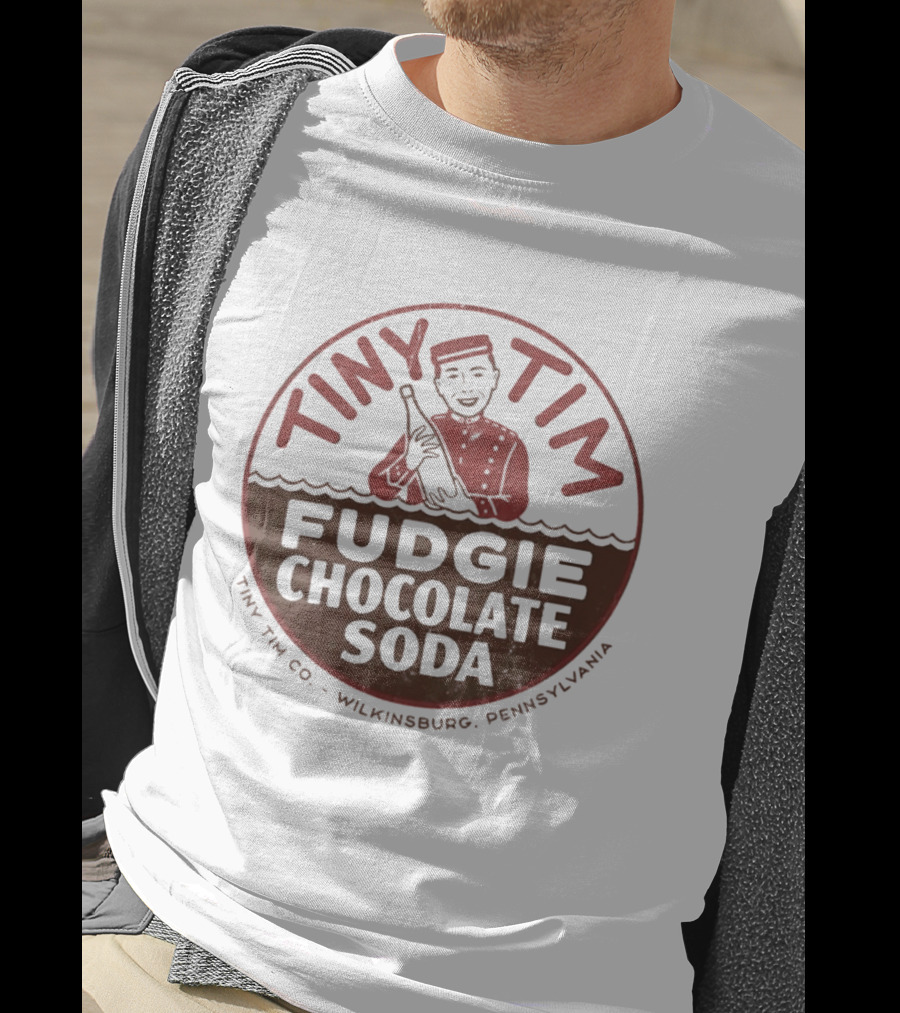 Tiny Tim Fudgie Chocolate Soda Wilkinsburg Pennsylvania Retro Beverage Branding T-Shirt