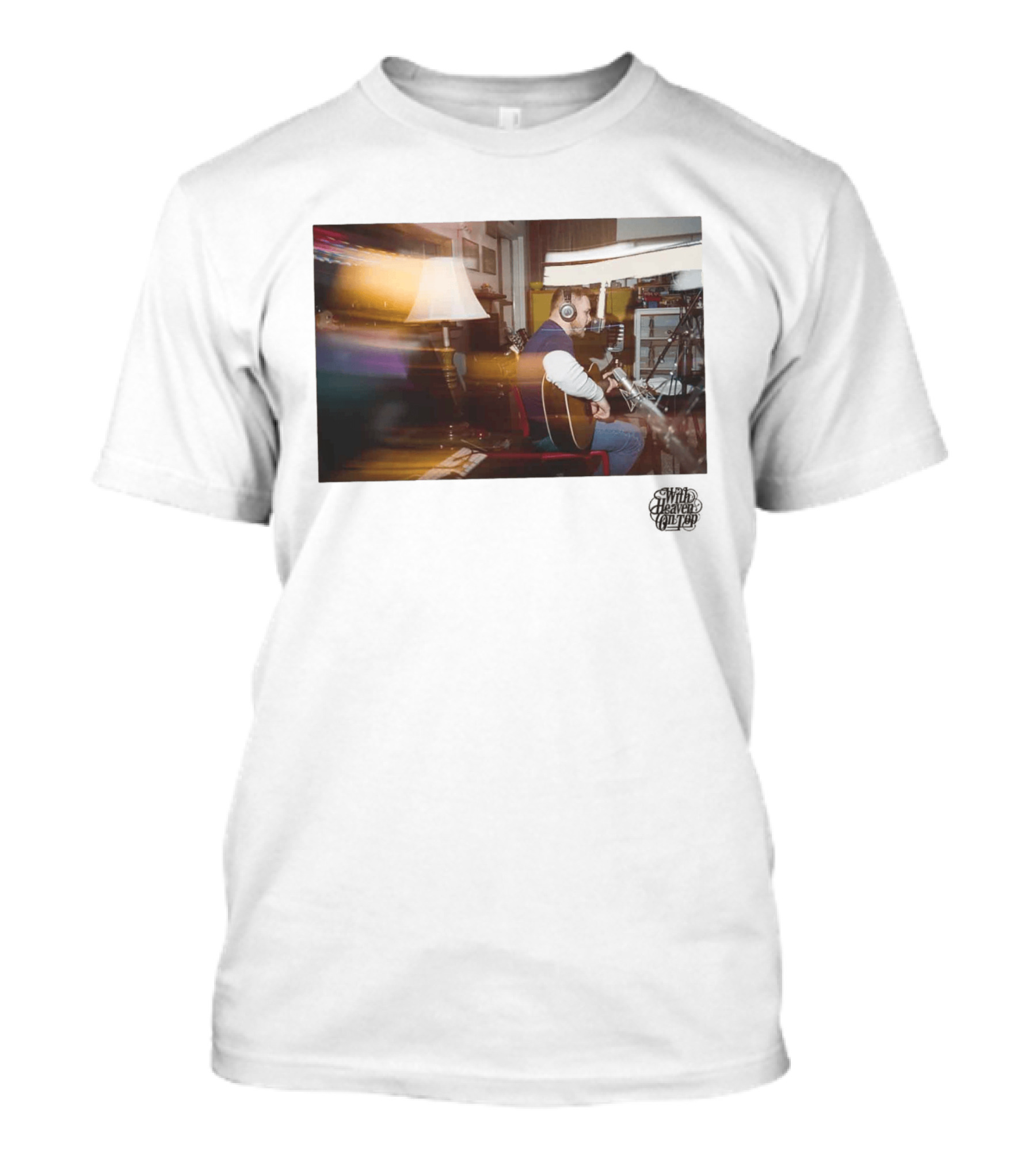 Zach Bryan Recording Session With Acoustic Guitar For Heaven On Top 2026 Tour T-Shirt