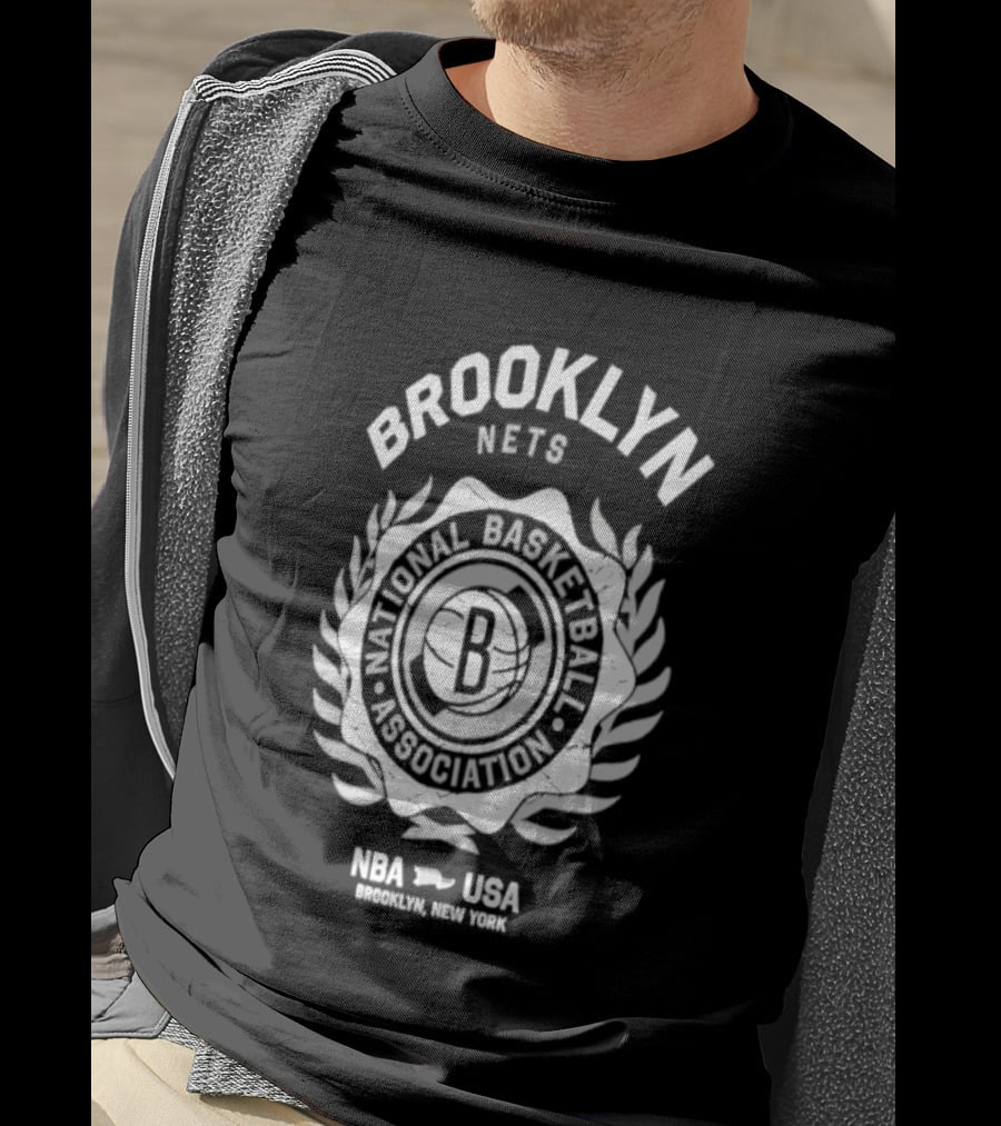 Brooklyn Nets NBA National Basketball Association USA Crest 2026 Collection T-Shirt