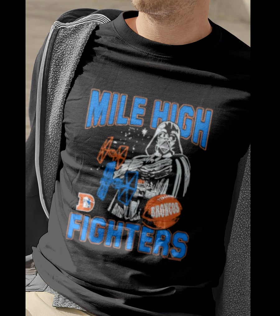 Mile High Fighters Denver Broncos Star Wars Dark Side T-Shirt