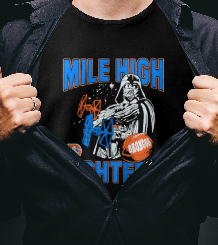 Mile High Fighters Denver Broncos Star Wars Dark Side T-Shirt