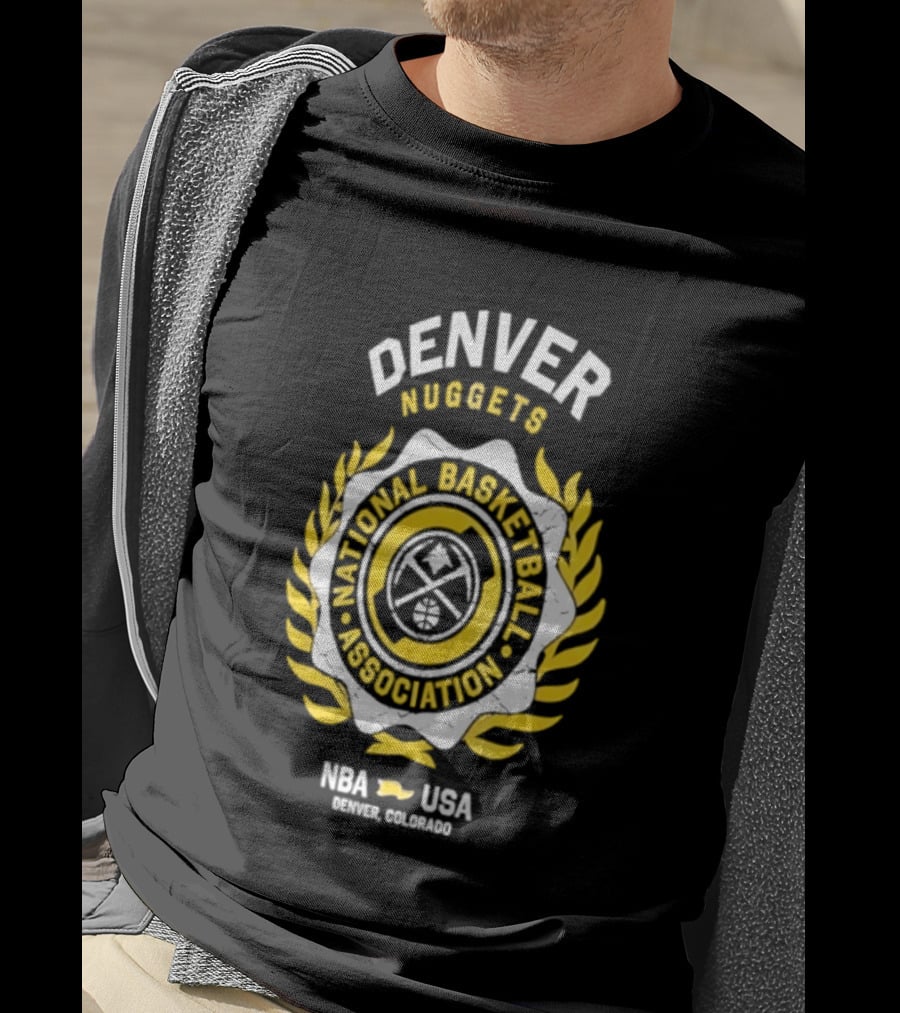 Denver Nuggets National Basketball Association NBA USA Laurel Crest Flocking 2026 T-Shirt