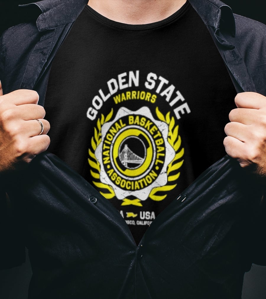 Golden State Warriors NBA USA National Basketball Association Laurel Crest Flocking 2026 San Francisco California T-Shirt
