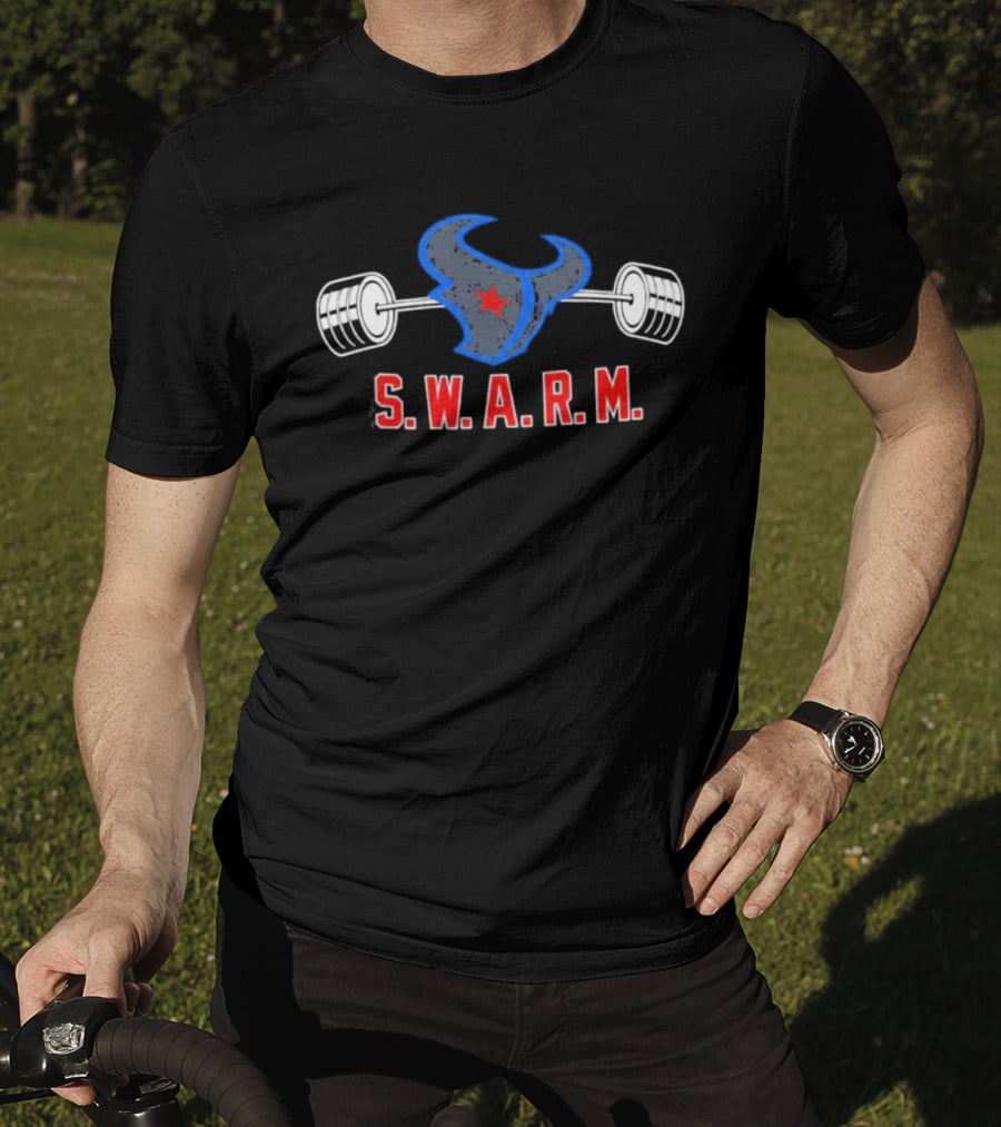 Houston Texans S.W.A.R.M. Gym Barbell T-Shirt