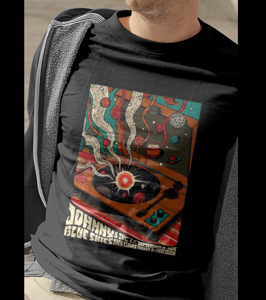 Johnny Blue Skies And The Dark Clouds Vancouver BC 2026 Event Live At Pacific Coliseum September 19 Vinyl Record Planets T-Shirt