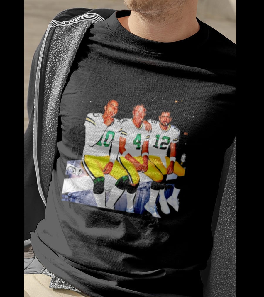 Jordan Love Brett Favre Aaron Rodgers Green Bay Packers Smoking And Beer Celebration T-Shirt