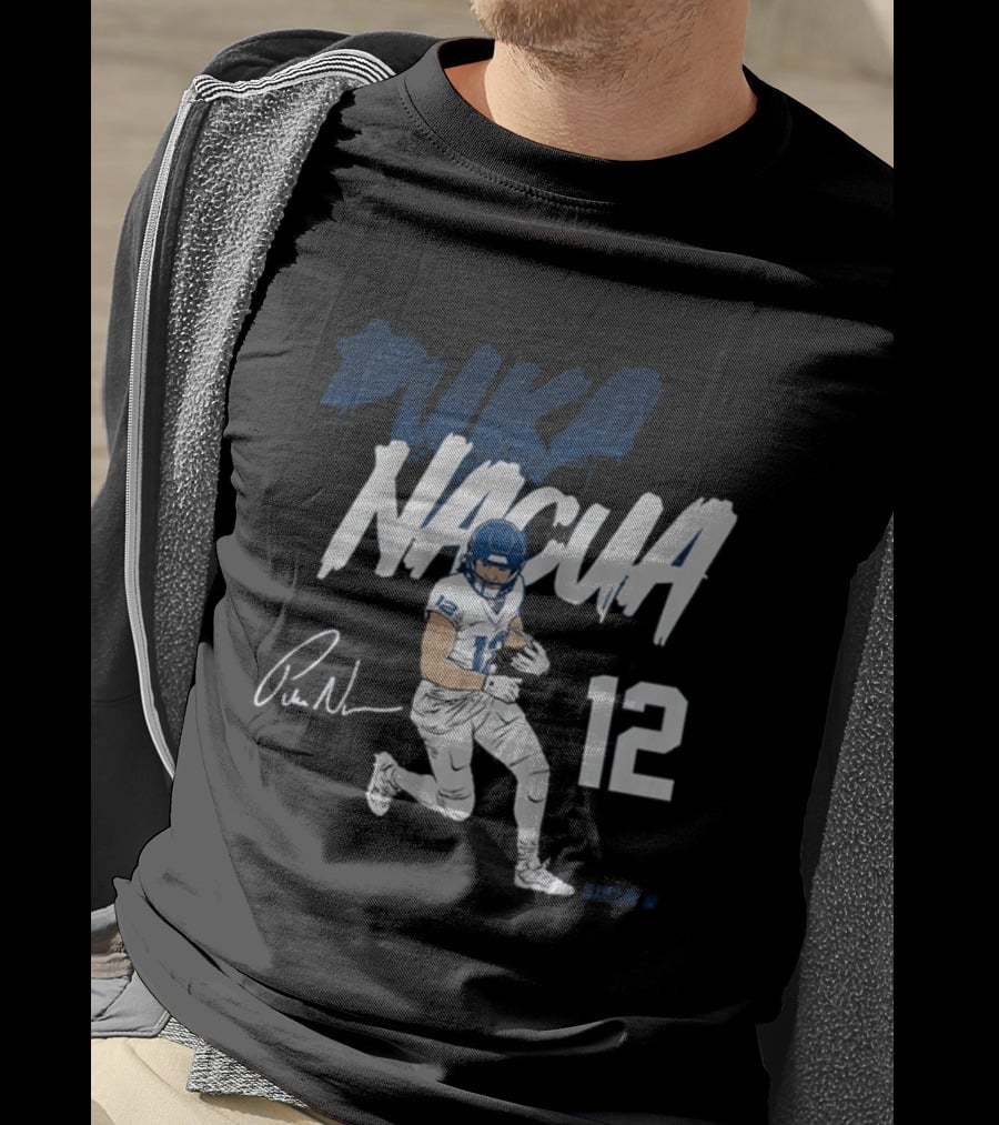 Puka Nacua 12 Signature Pose Athletic T-Shirt