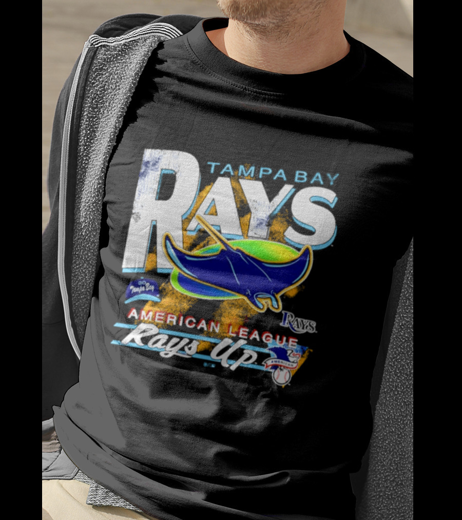Tampa Bay Rays American League Rays Up Orange Stripe Manta Ray T-Shirt