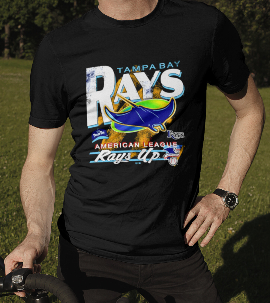 Tampa Bay Rays American League Rays Up Orange Stripe Manta Ray T-Shirt