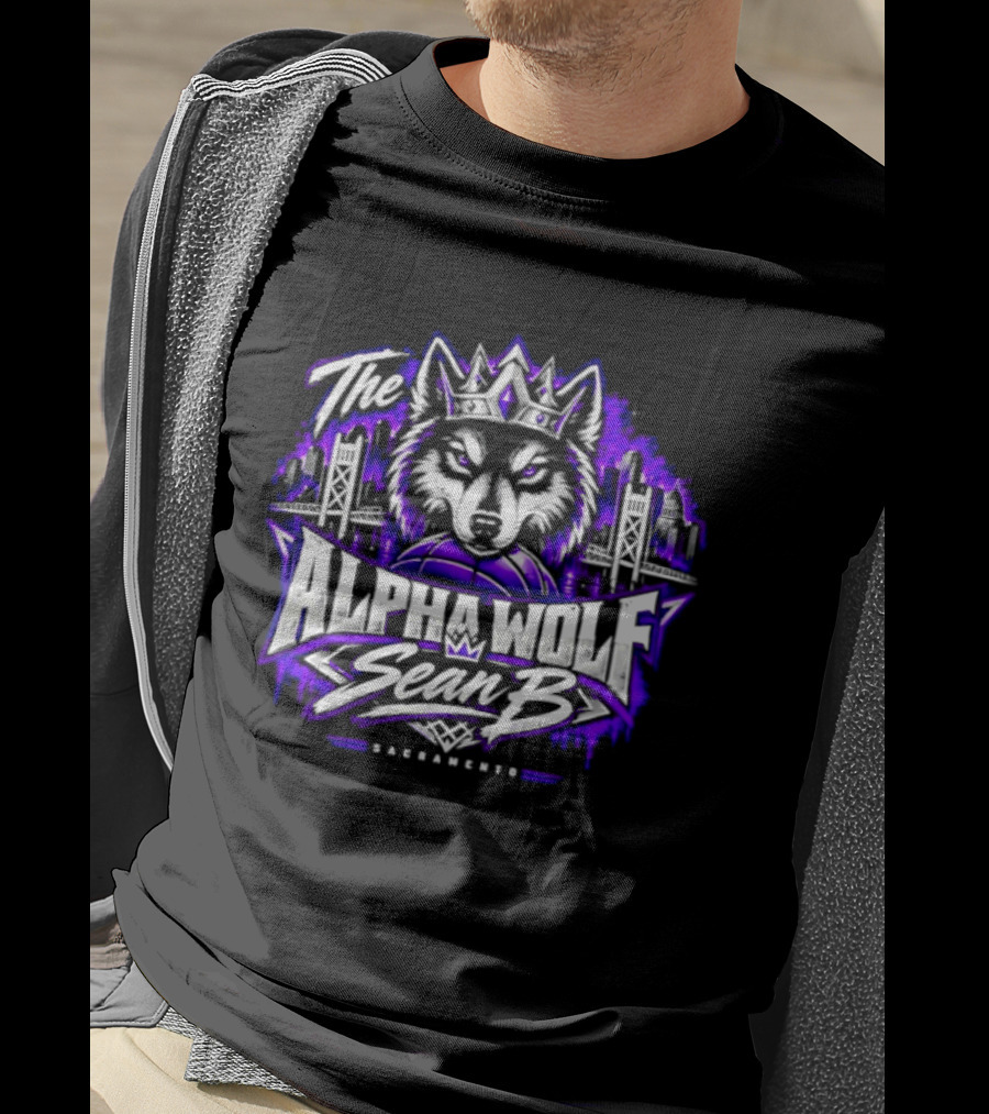 The Alpha Wolf Sean B Sacramento Skyline King's Crown Wolf T-Shirt