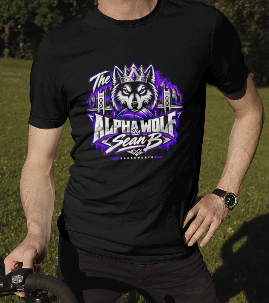 The Alpha Wolf Sean B Sacramento Skyline King's Crown Wolf T-Shirt