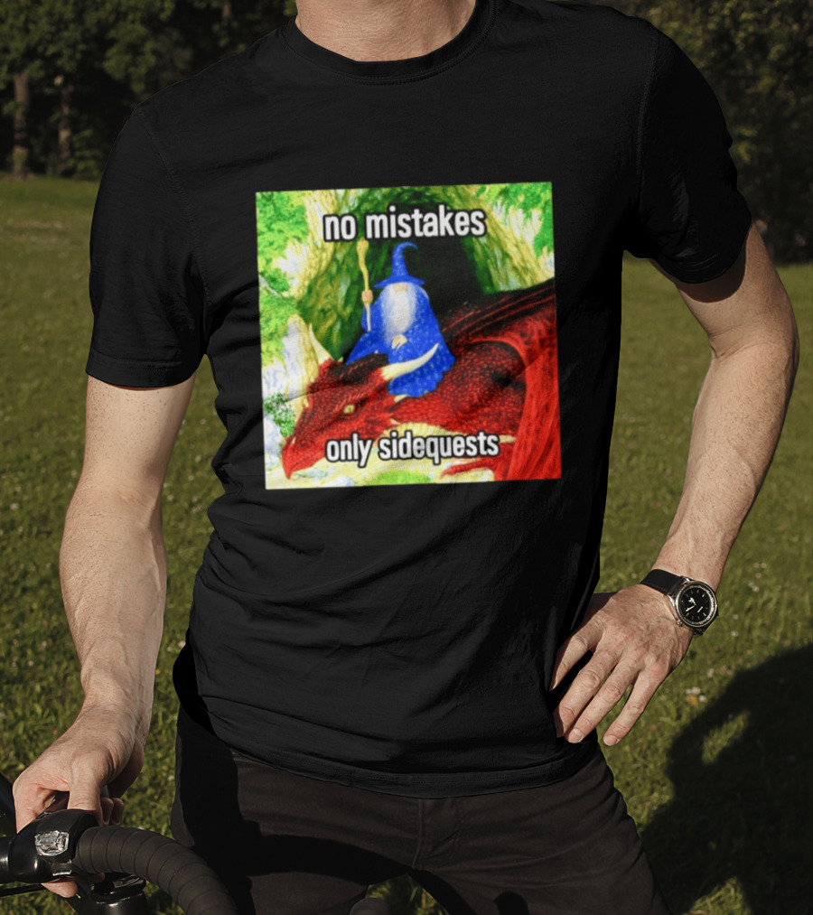 No Mistakes Only Side Quests Wizard And Dragon T-Shirt