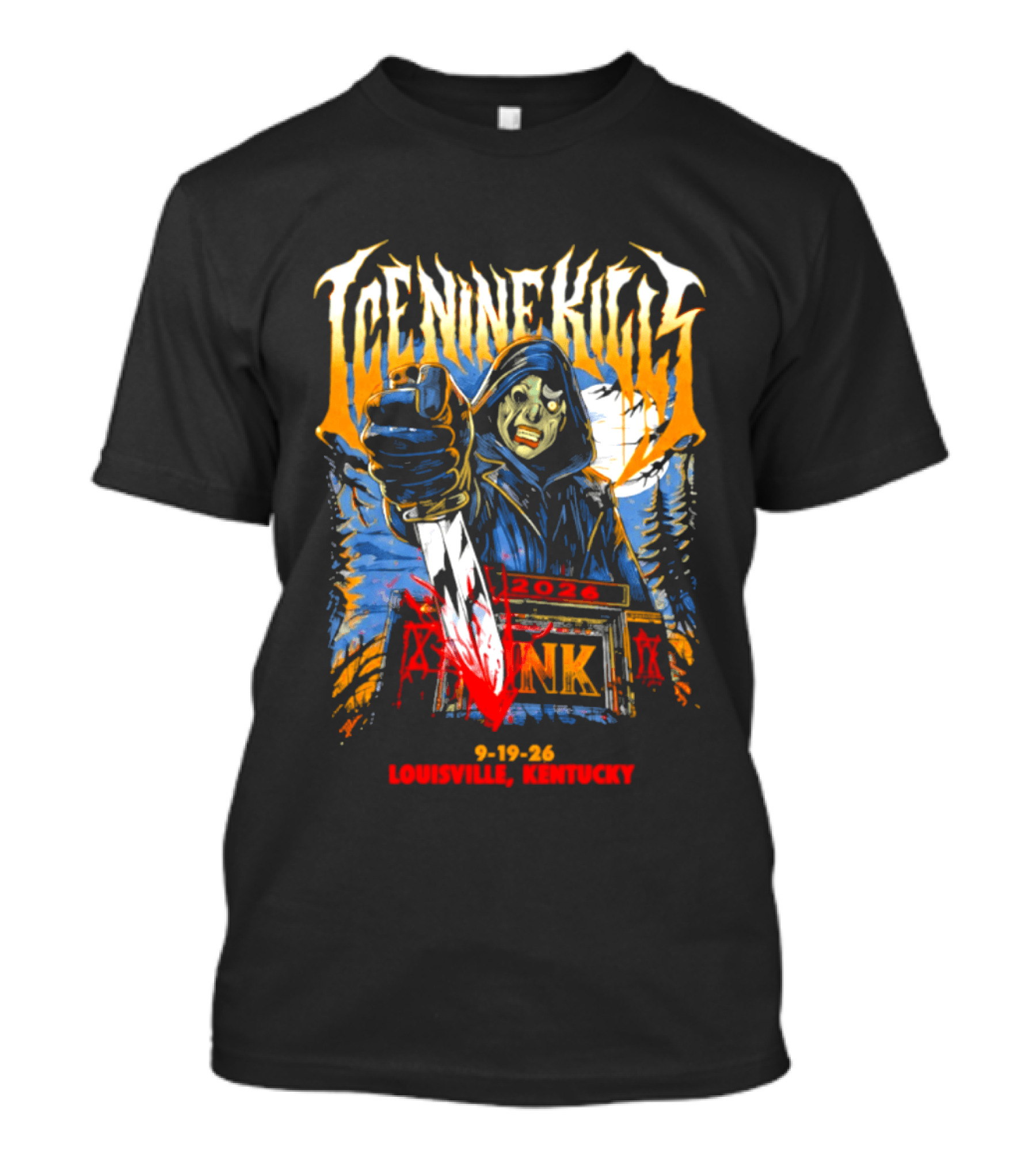 Ice Nine Kills Louisville Kentucky 2026 INK Blood Mask Tour T-Shirt
