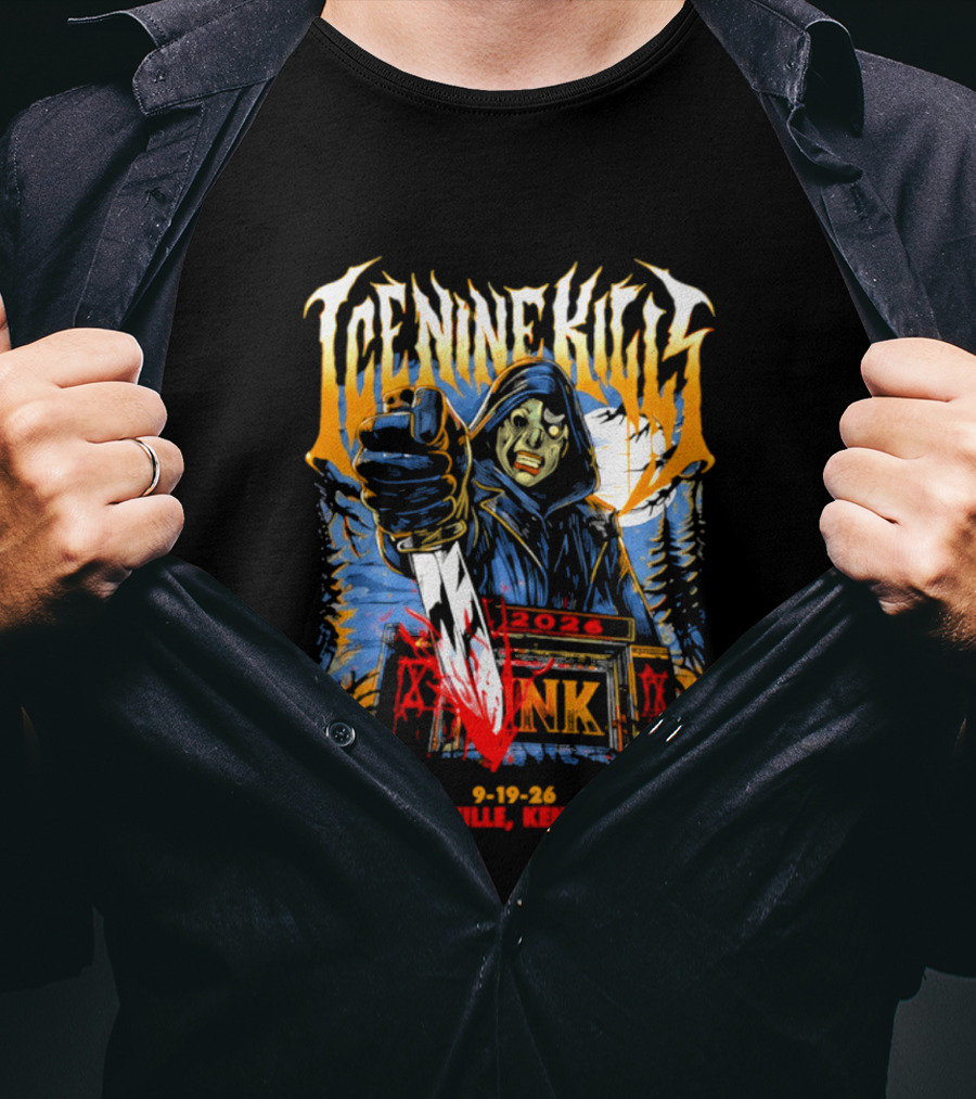 Ice Nine Kills Louisville Kentucky 2026 INK Blood Mask Tour T-Shirt