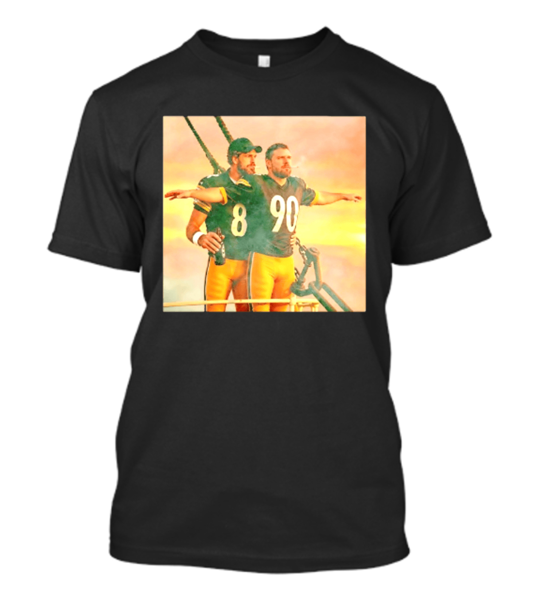 Aaron Rodgers TJ Watt Pittsburgh Steelers Titanic Crossover 8 90 T-Shirt
