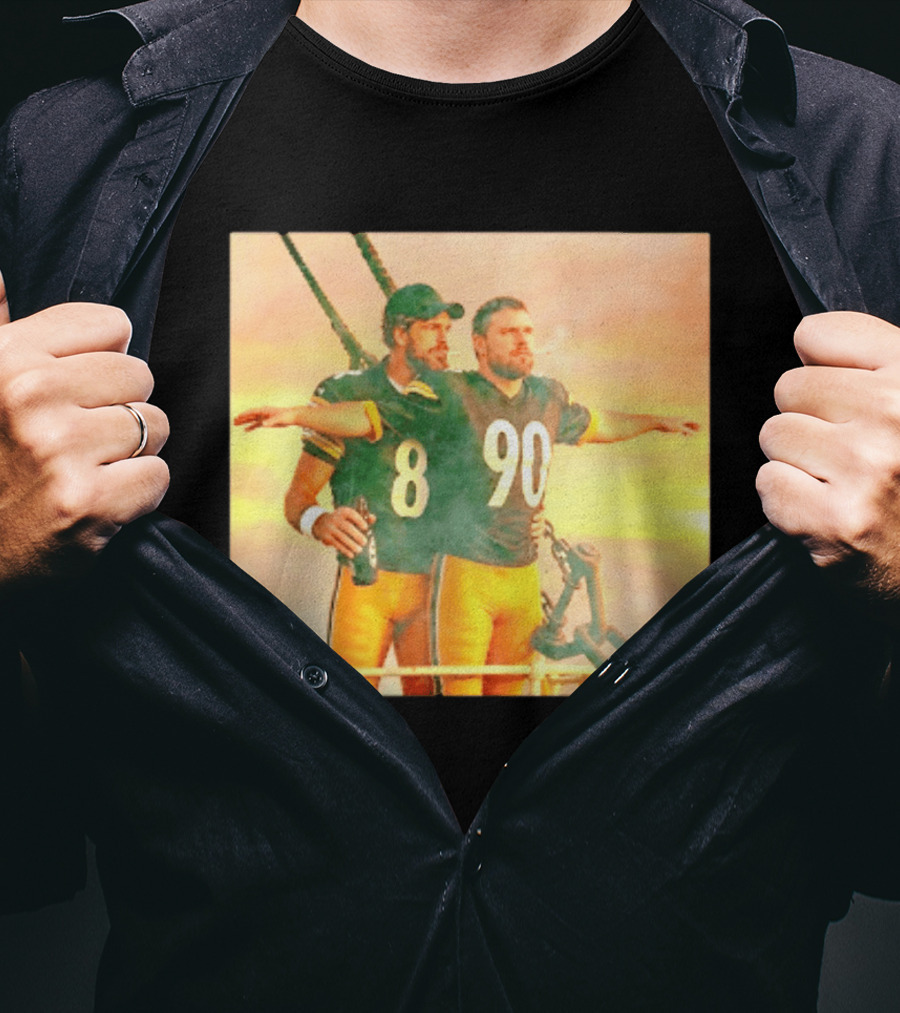 Aaron Rodgers TJ Watt Pittsburgh Steelers Titanic Crossover 8 90 T-Shirt