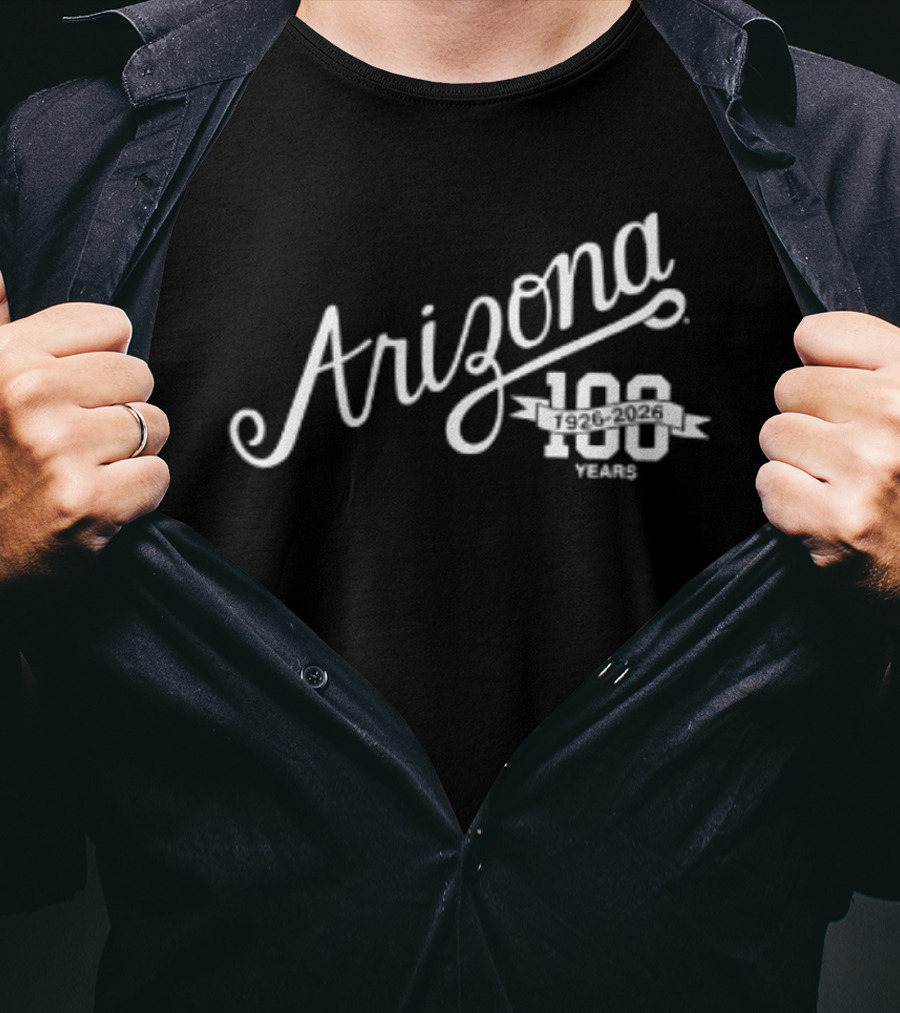 Arizona Wildcats 100 Years Bear Down John Button Salmon T-Shirt