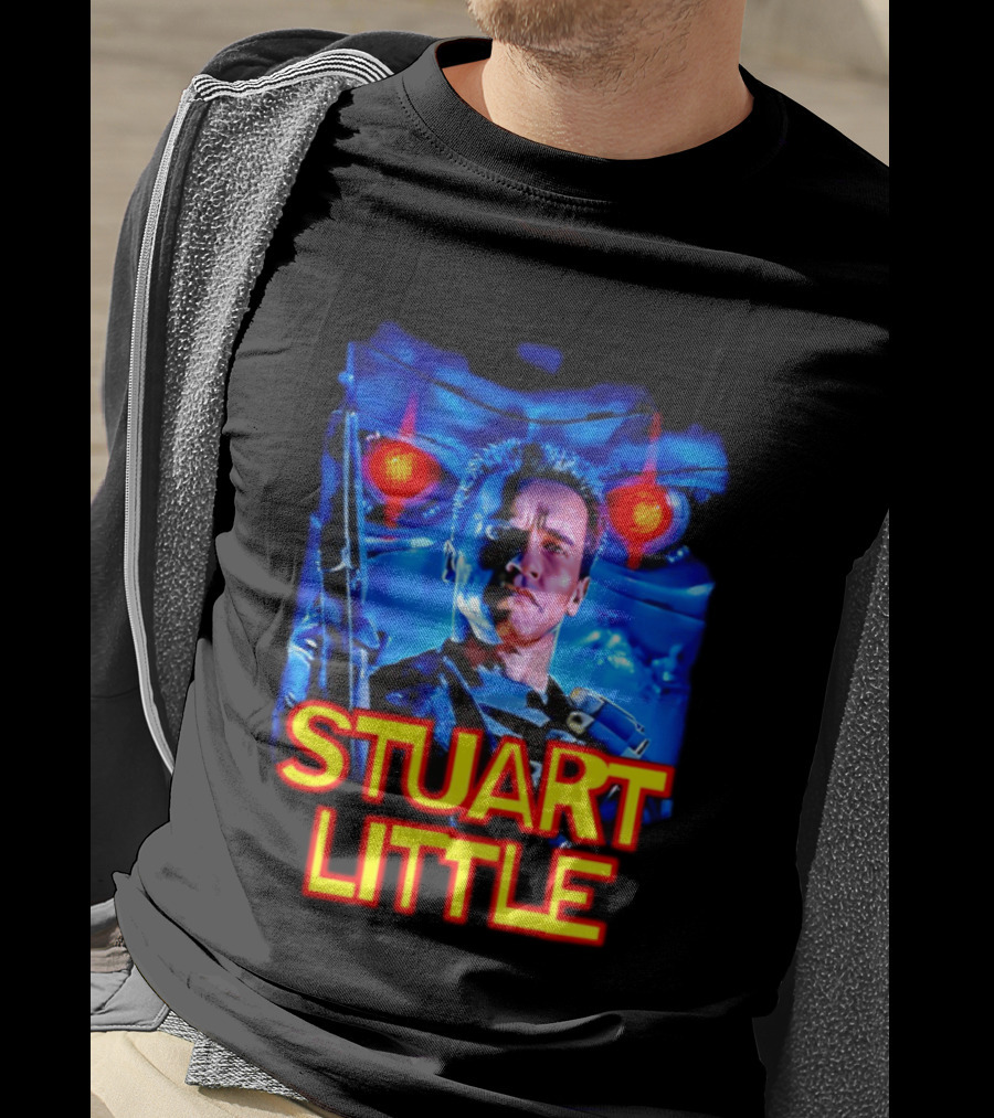 Stuart Little Arnold Schwarzenegger Parody Skynet Cyborg Fusion T-Shirt