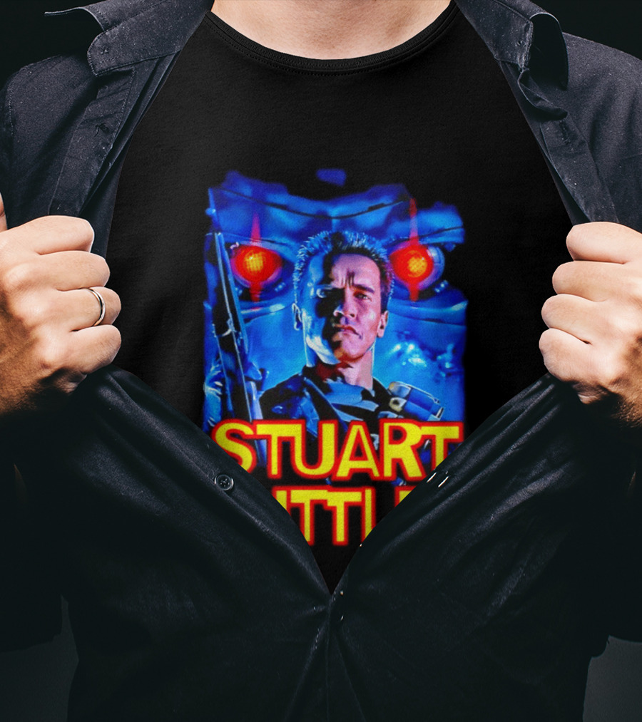 Stuart Little Arnold Schwarzenegger Parody Skynet Cyborg Fusion T-Shirt