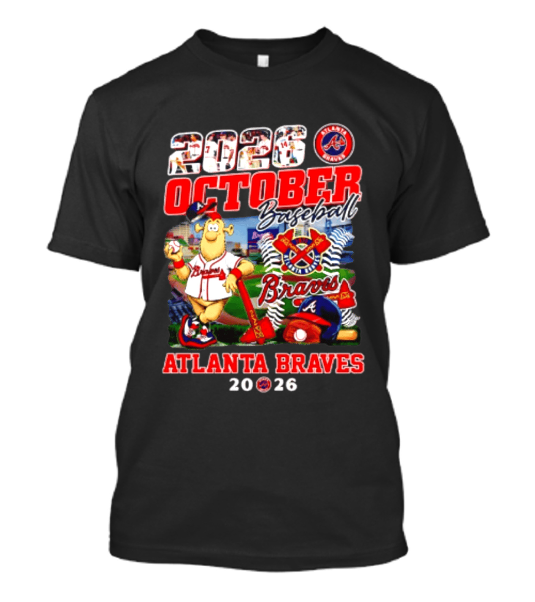 Atlanta Braves 2026 October Baseball Braves Team Spirit Celebrating Fans T-Shirt