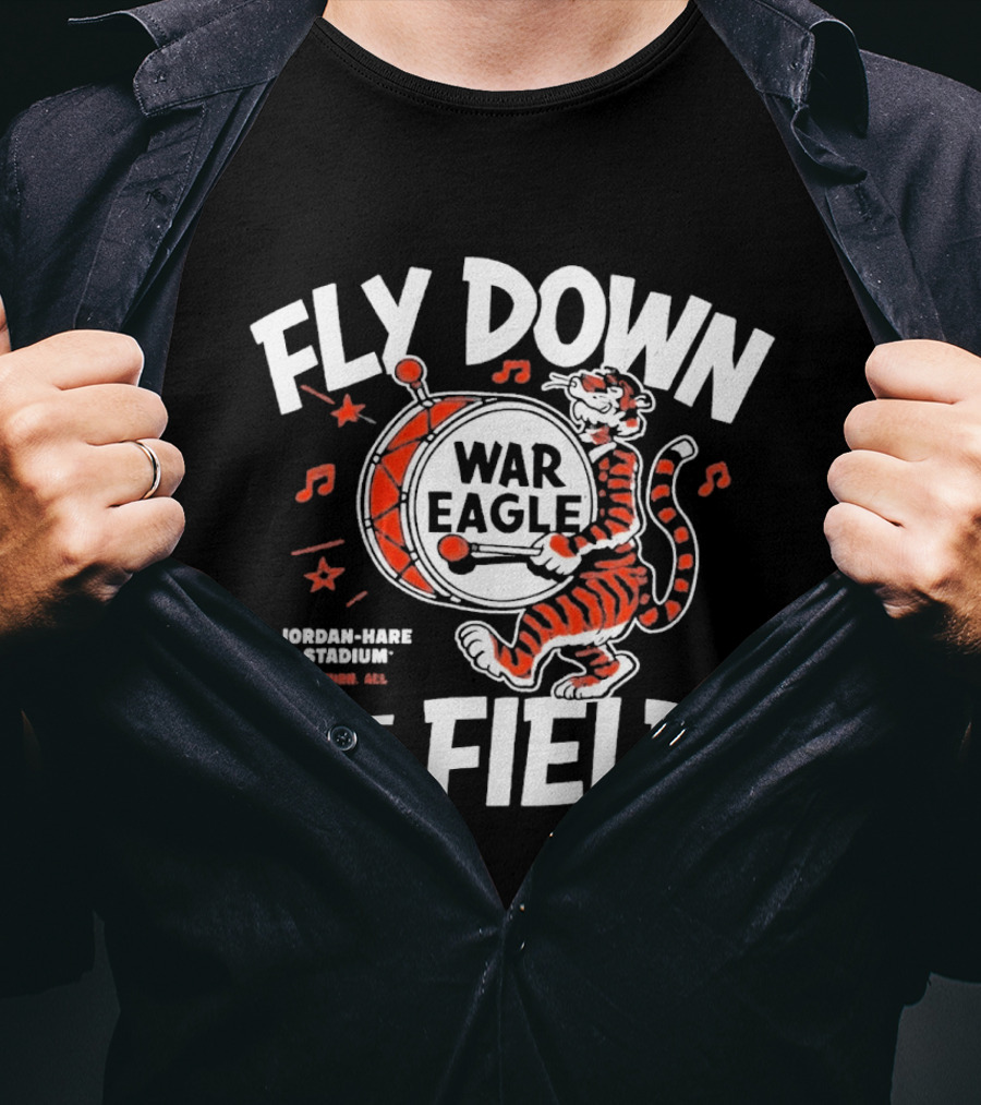 Auburn Tigers War Eagle Fly Down The Field T-Shirt