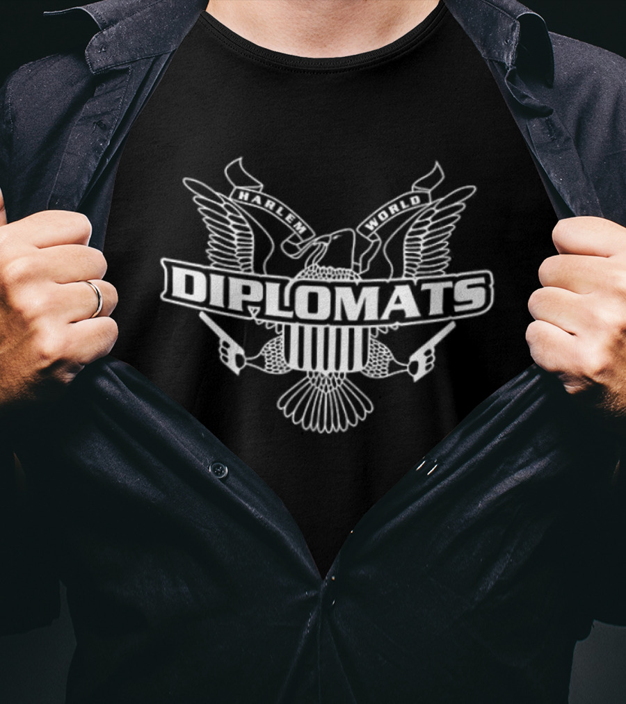 Diplomats Harlem World Fuck Giuliani R.I.P. Blood Two Sided Eagle T-Shirt