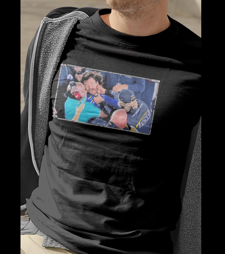 NASCAR Carson Hocevar And Ryan Blaney Confrontation Action Scene T-Shirt