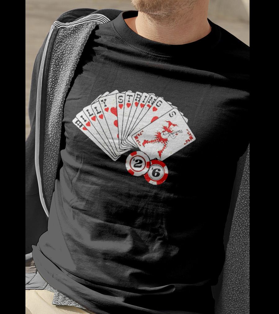 Billy Strings Fall 2026 Playing Cards Design By Miles Koldweyn With Poker Chips And Red Dragon T-Shirt