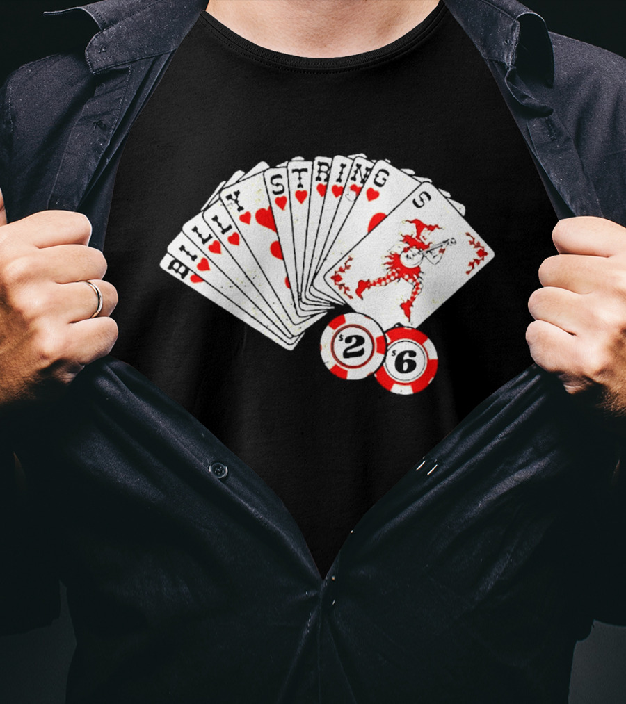 Billy Strings Fall 2026 Playing Cards Design By Miles Koldweyn With Poker Chips And Red Dragon T-Shirt