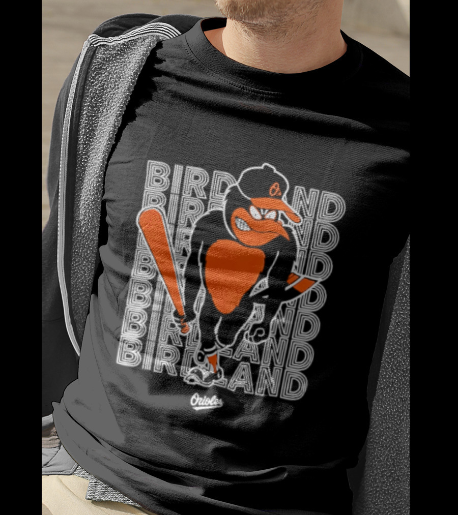 Birdland Baltimore Orioles Baseball Bat Bird T-Shirt