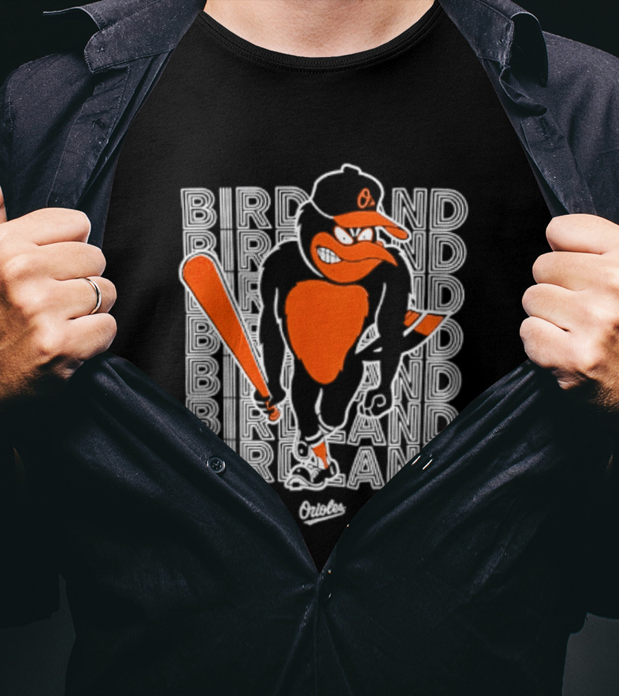 Birdland Baltimore Orioles Baseball Bat Bird T-Shirt