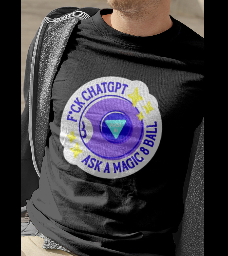 F*ck ChatGPT Ask A Magic 8 Ball F*ck AI Purple With Stars T-Shirt