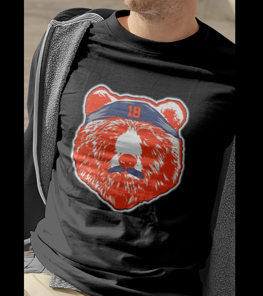 Caleb Williams Chicago Bears Mustache Bear Headband 18 T-Shirt
