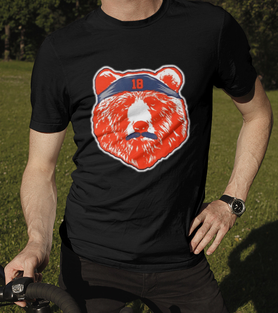 Caleb Williams Chicago Bears Mustache Bear Headband 18 T-Shirt