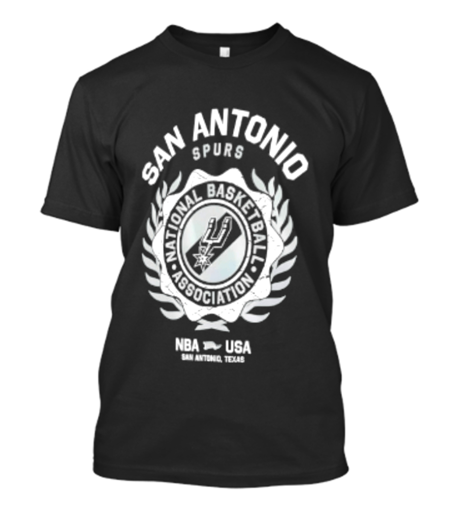 San Antonio Spurs NBA USA National Basketball Association Laurel Crest Flocking 2026 T-Shirt
