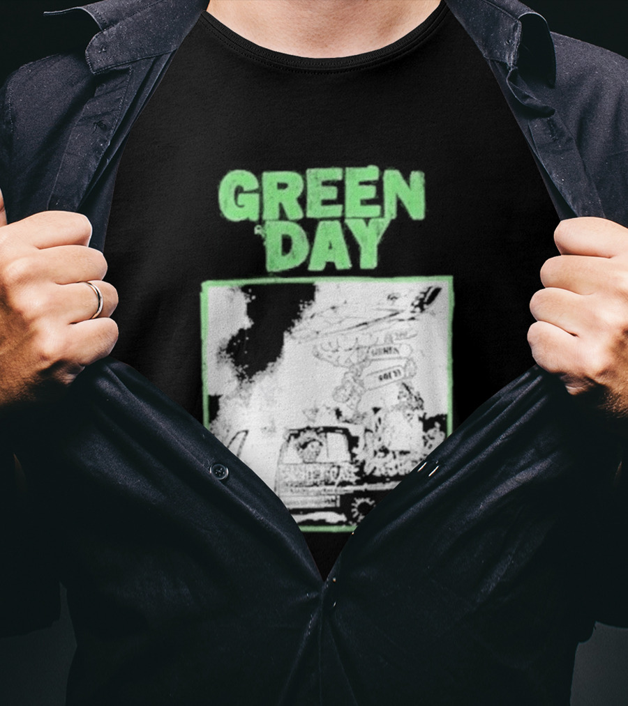 Green Day Riot Trio Vintage Sketch T-Shirt