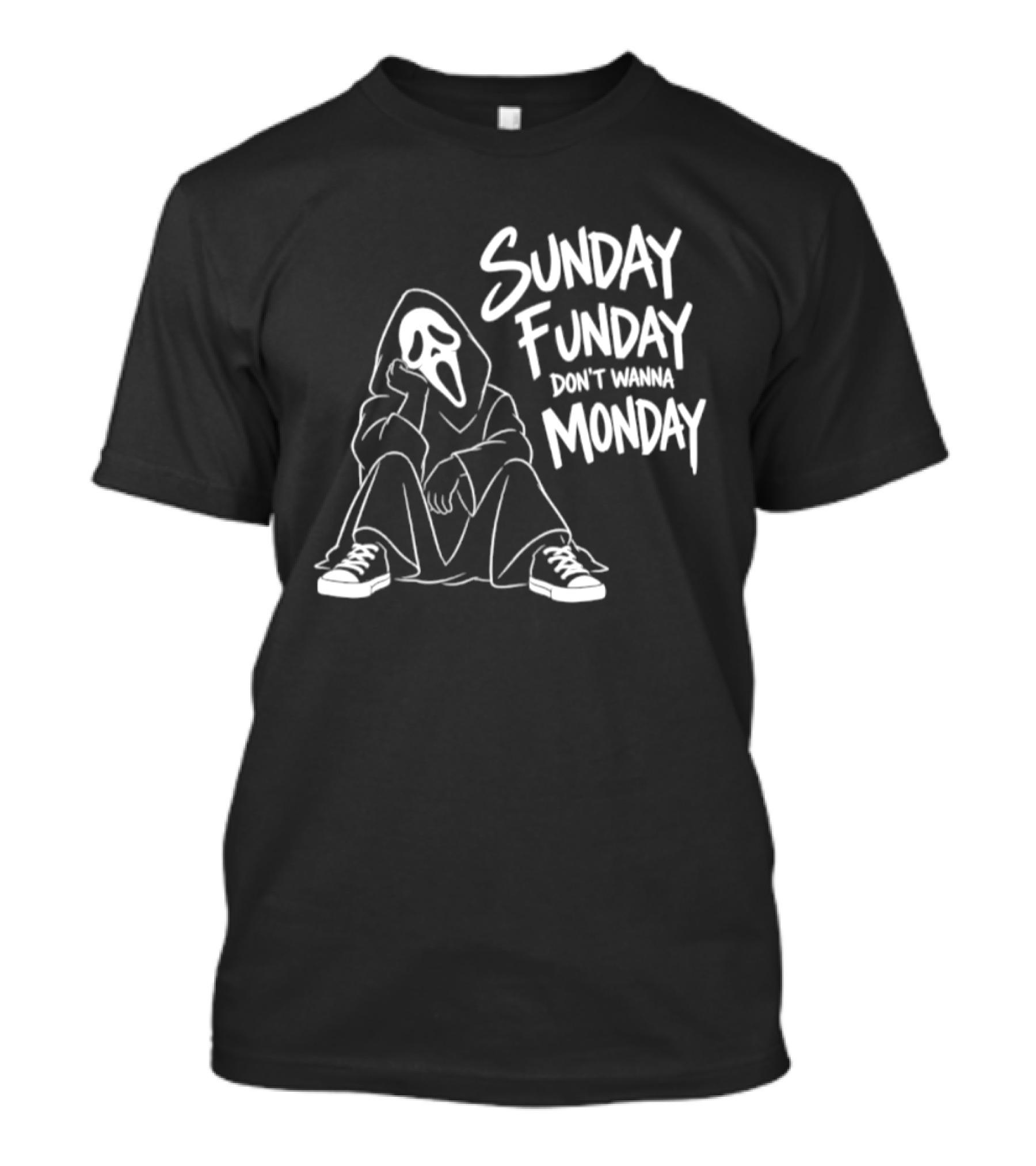 Sunday Funday Don't Wanna Monday Ghost Face Relaxation T-Shirt