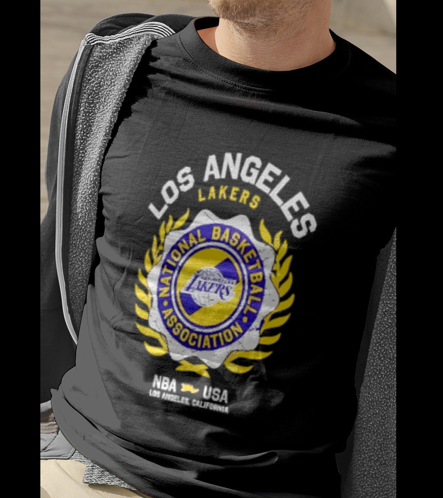 Los Angeles Lakers NBA National Basketball Association USA Crest Laurel 2026 T-Shirt