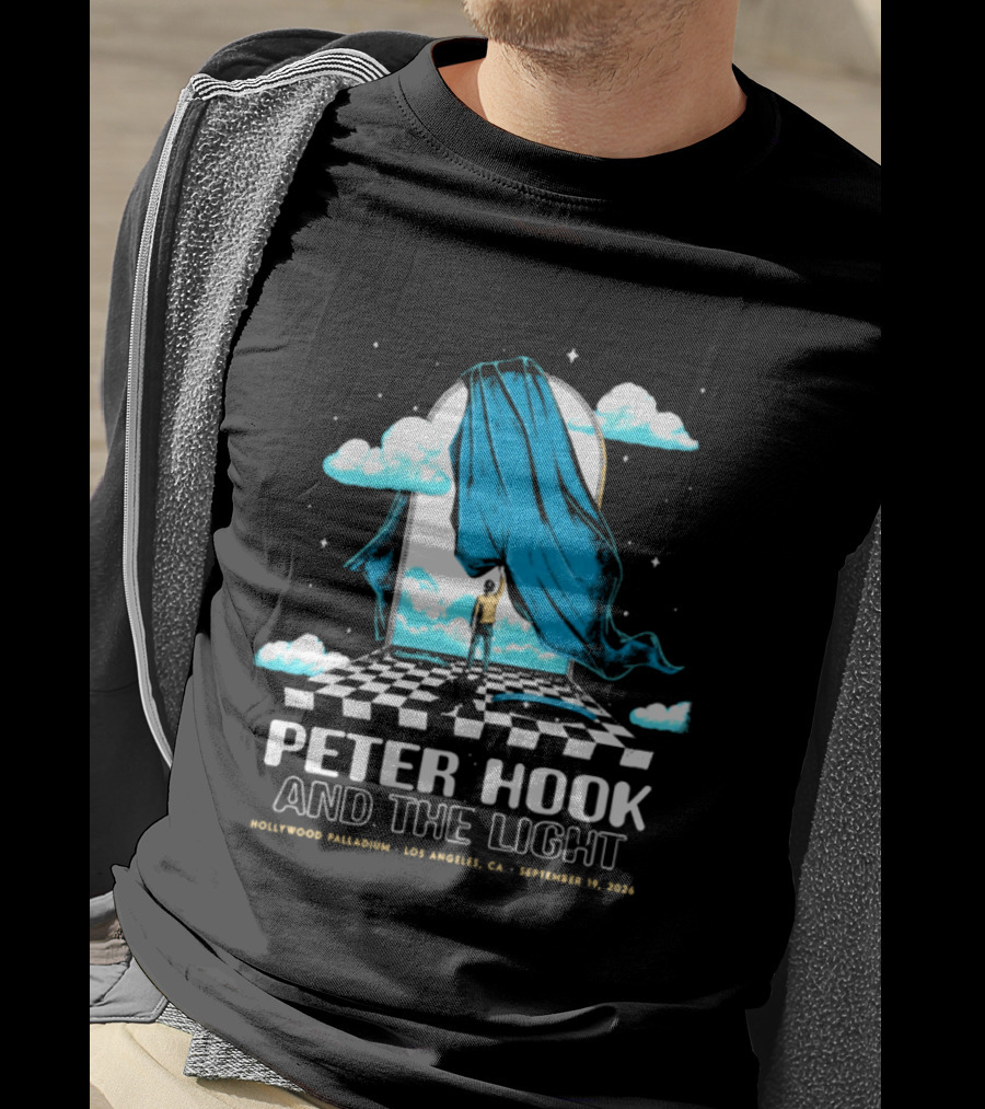 Peter Hook And The Light Hollywood Palladium Los Angeles September 2024 Checkerboard Clouds T-Shirt
