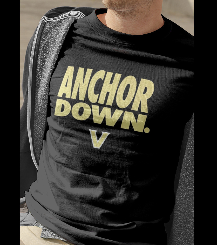 Vanderbilt Anchor Down V Gold T-Shirt