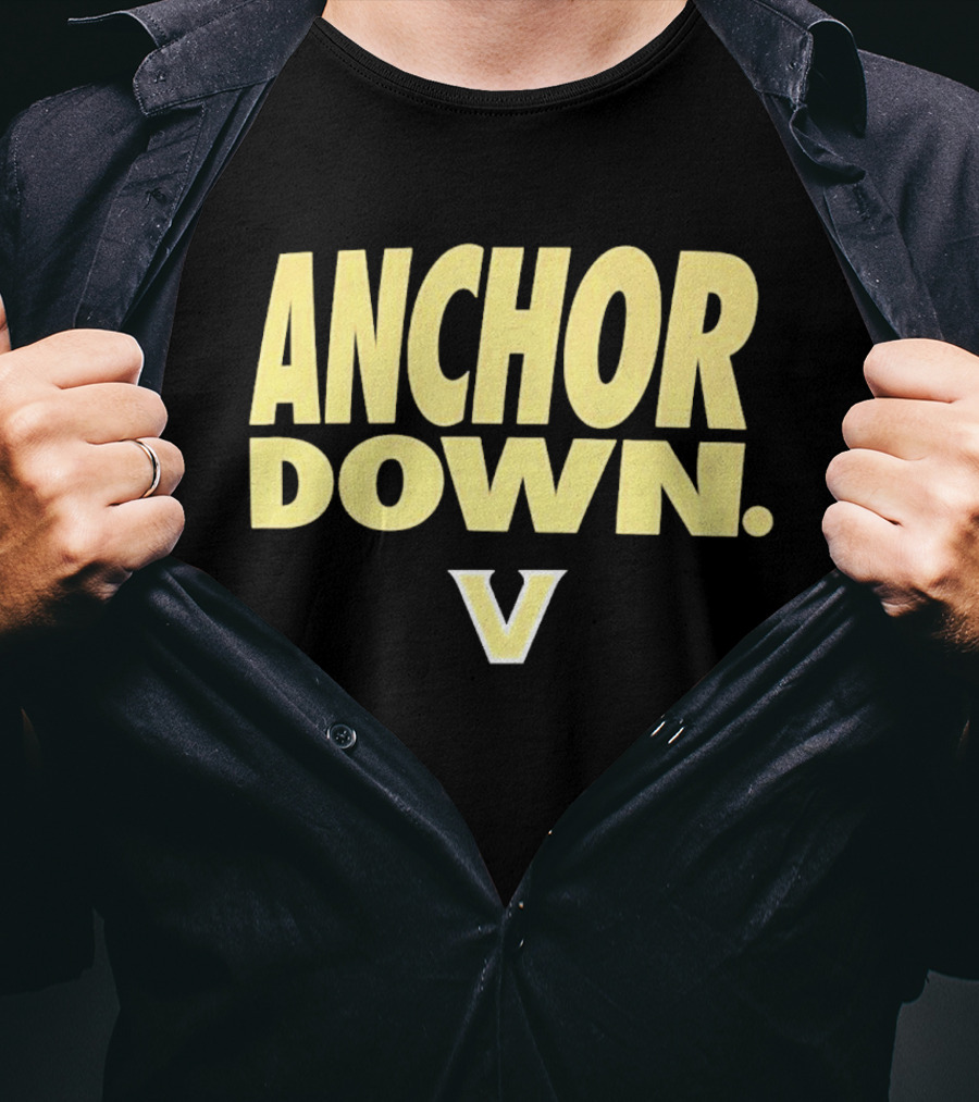 Vanderbilt Anchor Down V Gold T-Shirt