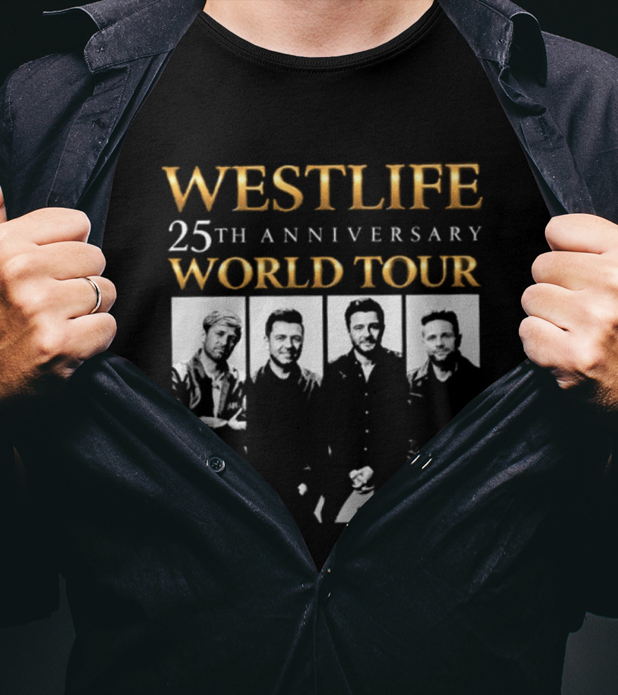 Westlife 25th Anniversary World Tour 2026 Schedule T-Shirt