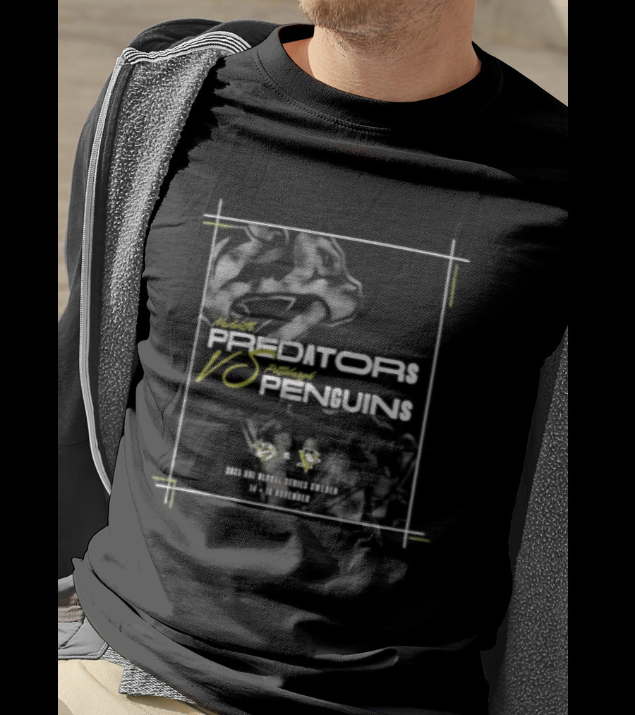 Nashville Predators Vs Penguins 2025 NHL Global Series Matchup Legacy T-Shirt