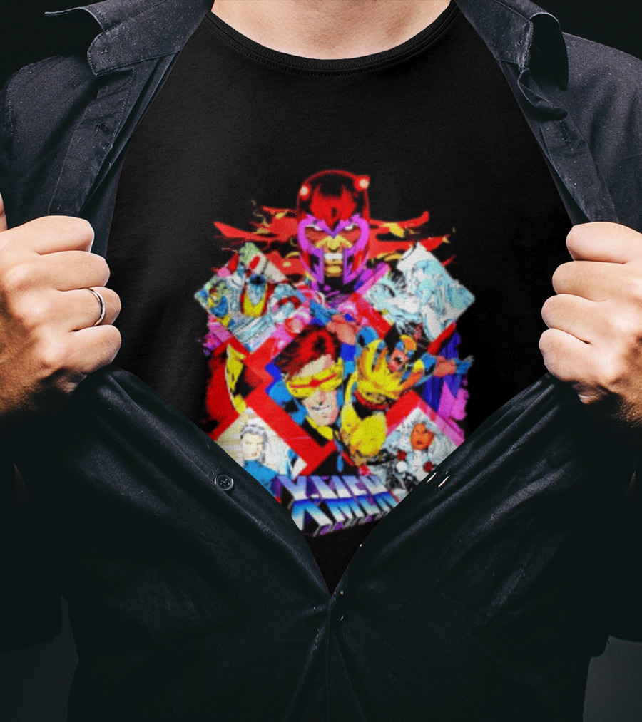 X Men Magneto Wolverine Cyclops Storm Colossus Marvel Comics Action Adventure T-Shirt