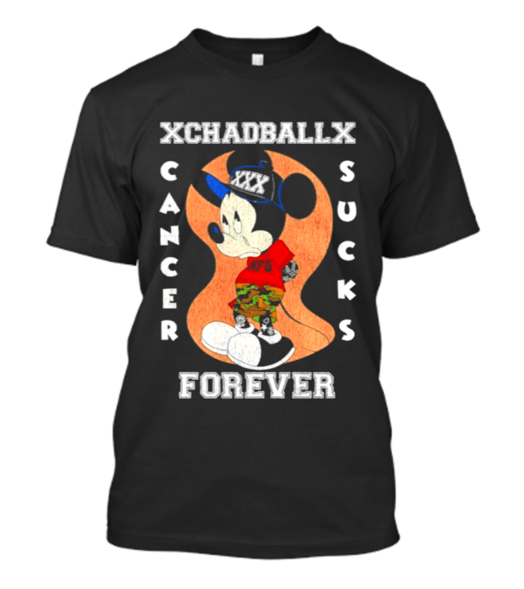 Xchadballx Cancer Sucks Forever Mickey Mouse Camo T-Shirt