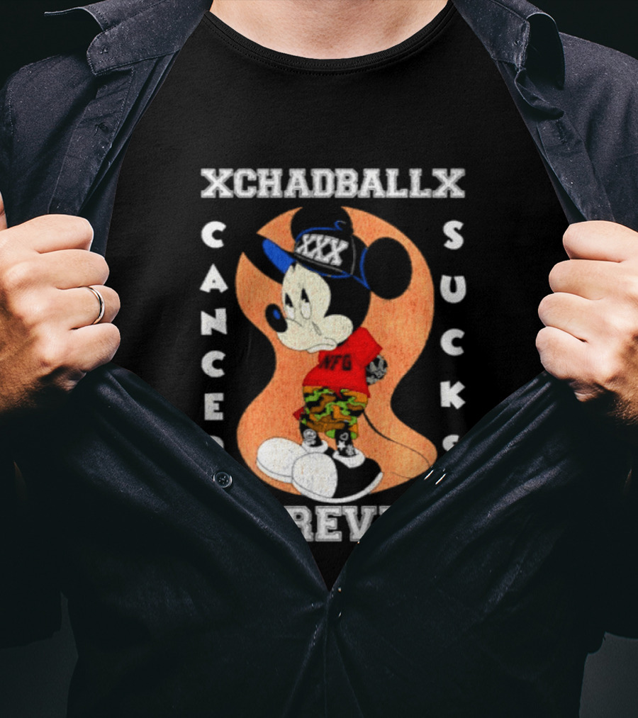 Xchadballx Cancer Sucks Forever Mickey Mouse Camo T-Shirt