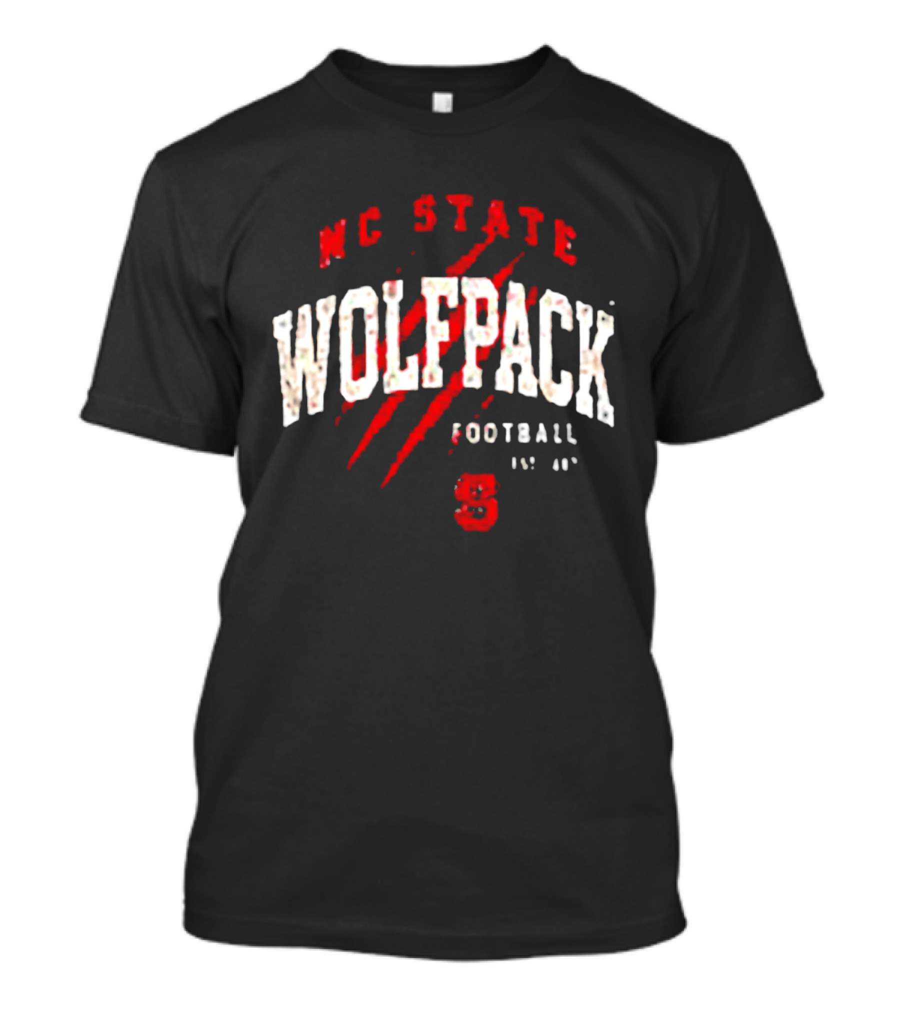 NC State Wolfpack Football Scratch Mark Est 89 T-Shirt